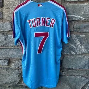 Shirts Trea Turner Powder Blue Phillies Jersey Mens Medium